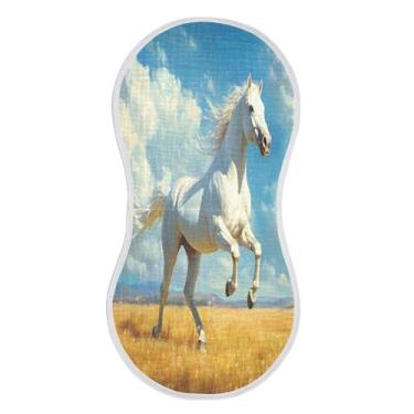 Imagem de xigua Conjunto de 1 panos de musselina galopantes para arrotar cavalos, panos super macios e absorventes, roupas de arroto de algodão, presente de chá para recém-nascidos, bebês meninas e meninos