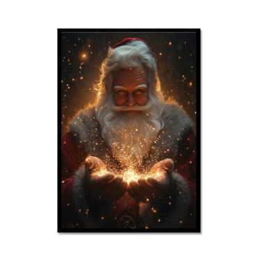 Imagem de Vintage Natal Papai Noel árvore de Natal boneco de neve impressões pintura em tela cenário de inverno imagens de arte de parede para sala de estar decoração de casa (SKU3,12x40,6 cm = (30x40 cm