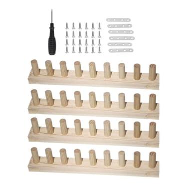 Imagem de shamjina Tear de madeira para tricô, ideal para fazer mantas artesanais. Fácil de montar, tecelagem com fios grossos e perfeito para iniciantes e, 4 Seção