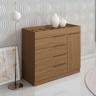 Imagem de Cômoda Quarto Porta Jóias Com Tampo Vidro 111cm Stefanie A09 - D`rossi Atacama