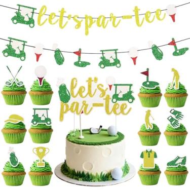 Imagem de Conjunto de decorações de golfe com 14 peças, faixa de golfe, decoração de aniversário com tema de golfe, adequado para decoração de festa temática de esportes de golfe, suprimentos para jogadores de