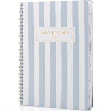 Imagem de Linda agenda diária 2026 – agenda de 17,8 cm x 25,4 cm para mulheres ou homens com pacotes semanais e mensais para facilitar o planejamento – Lindo livro de calendário para organizar tarefas e