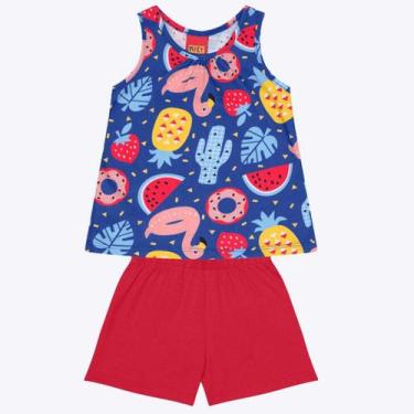 Imagem de Conjunto Blusa Regata e Shorts Infantil Feminino Kyly - Estampa de Ani