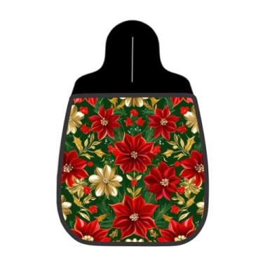 Imagem de Lixeira De Carro Organizador Lixinhocar Natal Estampa Poinsétia Festiva