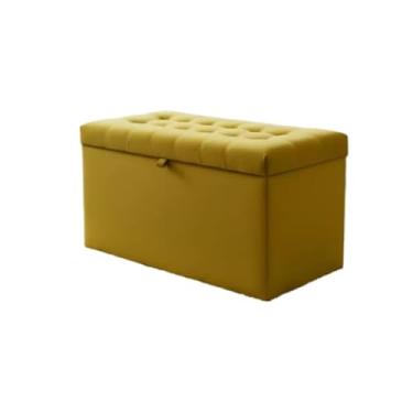 Imagem de Banqueta Decorativa Com EspaçO De Armazenamento - FáCil Acesso(AMARELO,Pés em PVC)
