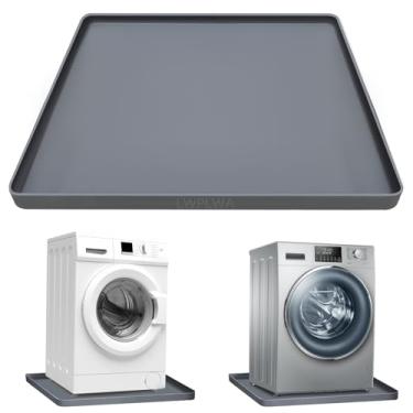 Imagem de 68 x 68 cm para máquina de lavar, bandeja de drenagem, bandeja de lavagem, bandeja de gotejamento, tapete de silicone - almofada protetora de piso para secadora de roupas antivibração antiderrapante