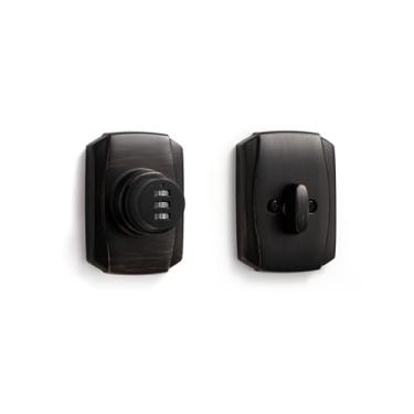 Imagem de SORWDUERM 1 pacote com senha de bronze polido a óleo, cilindro único, fechadura de fechadura sem chave, maçaneta com código de acesso, entrada frontal, interior, porta externa