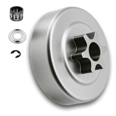 Imagem de AZXX Kit de peças de motosserra Picco 6T Spur Sprocket Clutch Tambor Rolamento Motosserra Kit 4 peças para Stihl MS170 MS180, para Stihl OEM Peças de Substituição de Tambor de Embreagem Arruela E-Clip