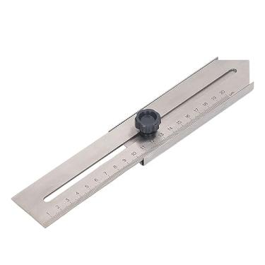 Imagem de aqxreight Régua de Linha Deslizante Ferramenta de Marcação de Linha de Aço Inoxidável de 0 a 200 Mm para Corte de Madeira e Simplificação Em Escrita Deslizante Transparente para Ambas As Réguas, o