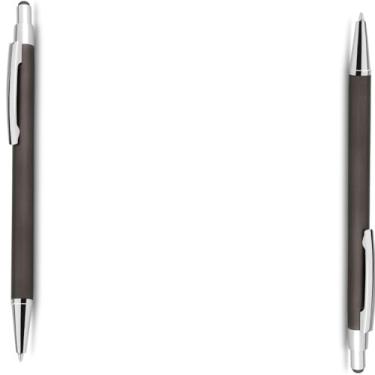 Imagem de Caneta Esferográfica em Metal com Ponta Touch, Escrita Azul, Ponta Média, Design Clássico, Grip Ergonômico, 8mm (Kit 2 Cinza)