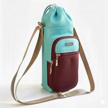 Imagem de Bolsa Térmica (TIFFANY COM VINHO) GALANTE para Garrafa de 1,5 LITROS ml em Couro Sintético - Coleção Cores VERÃO 2026