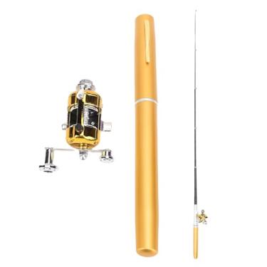 Imagem de RiToEasysports Vara de Pesca de Caneta, Caneta de Bolso Leve de Alta Resistência Com Carretel Embutido para Entusiastas de Pesca Ao Ar Livre (GOLD)