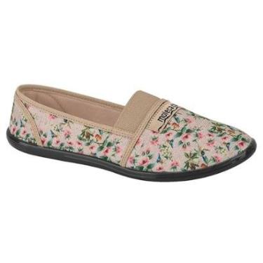 Imagem de Sapatilha Moleca Conforto Elástico Lona Floral Feminina-Feminino