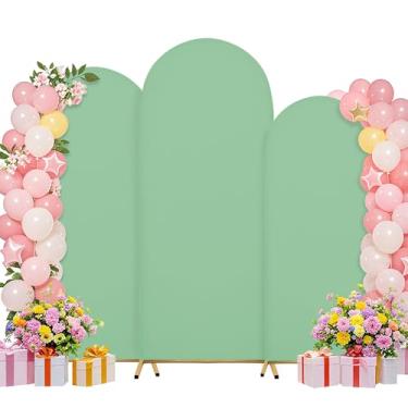 Imagem de Conjunto de capas de arco de 2 m, 1,8 m, 1,8 m, para decoração de casamento, decoração de festa de aniversário, chá de bebê (verde menta)