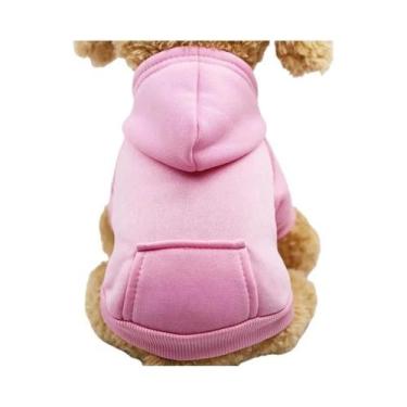 Imagem de Suéter Para Cães Com Capuz, Quente E Grosso, Cor Sólida, Roupas Para A