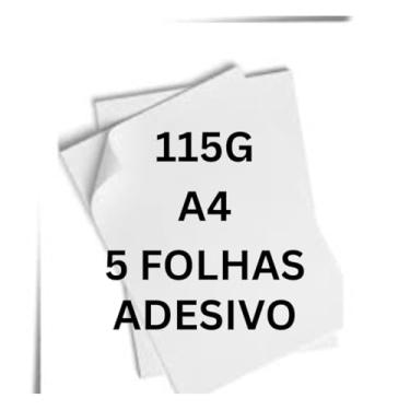 Imagem de Papel Fotográfico Adesivo A4 Glossy 115g 5 Folhas Premium Branco