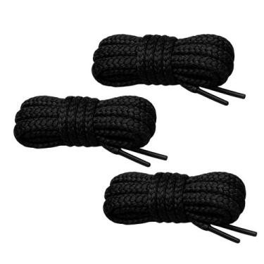 Imagem de Cordão Preto 140cm Cordões Nova Cor 3 Pares Poliester, 140cm
