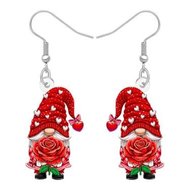 Imagem de LONYOO Brincos de gnomo fofos presentes de gnomos para mulheres, brincos românticos de acrílico para dia dos namorados, joias femininas, presentes de dia dos namorados para sua esposa, Medium