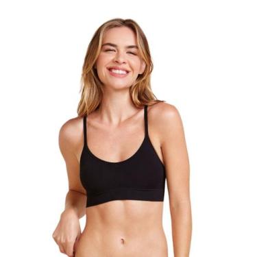 Imagem de Top Nadador Hope Light Sem Costura Básico Conforto Poliamida, Preto, M
