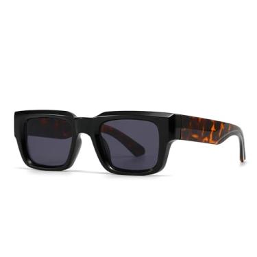 Imagem de Óculos de Sol UV400 - Estilo Punk com Lentes Degradê Cinza, Armação Larga, Unissex, para Esportes ao Ar Livre, Corrida e Ciclismo, Cor Leopardo Preto (C2)