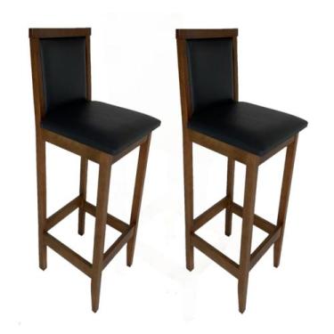 Imagem de Kit 2 Banqueta Bistrô em Madeira Maciça Estofada - ALF MÓVEIS