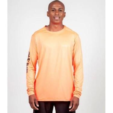 Imagem de Camiseta Masculina Manga Longa Shark Beach Tennis Uv - Laranja - M (Br)-Unissex