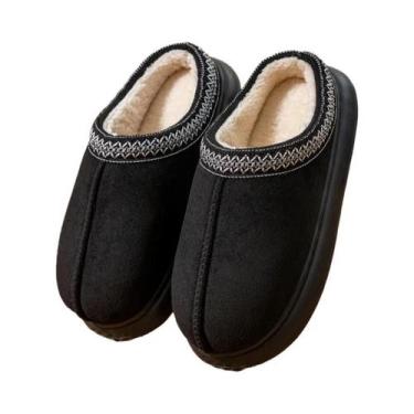 Imagem de Chinelos De Inverno Masculinos Quentes Com Forro De Pelúcia, Solado Es
