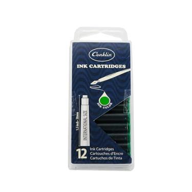Imagem de Conklin Cartuchos de refil de tinta (verde) para caneta-tinteiro - pacote com 12