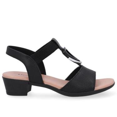 Imagem de Sandalia usaflex salto bloco ref ud12002 feminino, 37, Preto