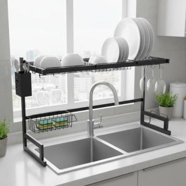 Imagem de Escorredor De Louça Pratos de pia Cozinha Organizador Suspenso Resiste