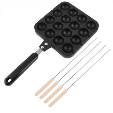 Imagem de WALFRONT Placa Antiaderente para Grelha Takoyaki, Bandeja de Molde de Cozimento Em Alumínio Fundido Premium para Panquecas Redondas e Takoyaki, Alça Ergonômica para Fogão a Gás ou Forno Elétrico