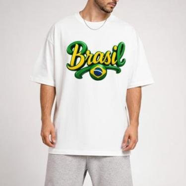 Imagem de Camisa masculina e feminina Oversized Estampada Brasil Moda Verão-Unissex