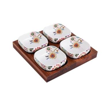 Imagem de VHDY85KA Copos de charcutaria, tigela de lanche, conjunto criativo de pratos de cerâmica compartimentados para casa, Dim Sum, pratos pequenos de suflê