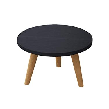 Imagem de Mesa de centro mesa de centro doméstica mesa de café industrial mesa de coquetel, usada no quarto sala de estar varanda prateleira redonda rack de armazenamento mesas centrais (B)