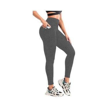 Imagem de Leggings Femininas De Cintura Alta Com Forro Térmico E Bolsos, Calças 