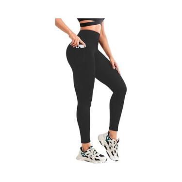 Imagem de Leggings Femininas De Cintura Alta Com Forro Térmico E Bolsos, Calças 
