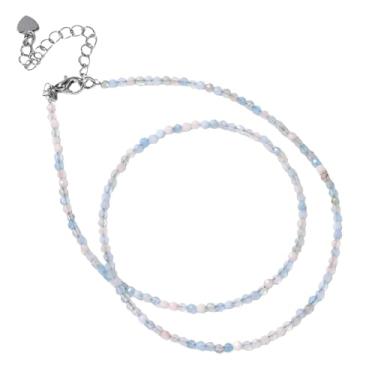 Imagem de tincolia Colar de contas de pedra natural, simples, multicolorido, perfeito como presente para melhores amigos, corrente de clavícula, diariamente/festa