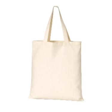 Imagem de Bolsa Sacola Eco Bag de Algodão 30 x 40 cm Bege Cru Natural Ecológico e Reutilizável com Costura e Alças Reforçadas