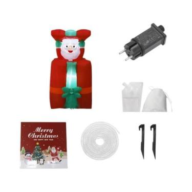 Imagem de Papai Noel Inflável De 1,5m Com Luzes LED, Decoração Automática Para Q