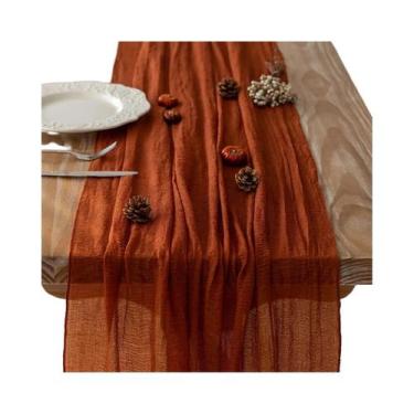 Imagem de Caminho De Mesa Boho Rústico Em Gaze Transparente Leve Para Casamento,