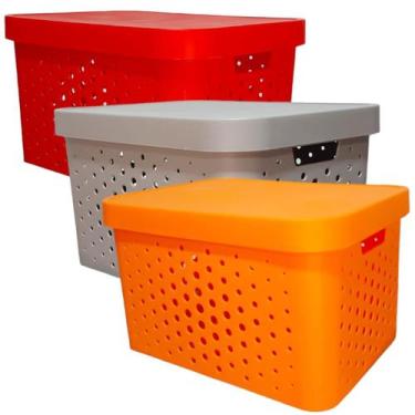 Imagem de Caixa organizadora grande multiuso17 litros qualidade resistente empil