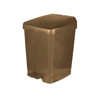Imagem de Lixeira Plástica Bronze Com Pedal E Capacidade De 9 Litros