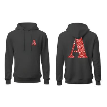 Imagem de Moletom Unissex Canguru Com Capuz Letra Namorados Casal Blusa De Frio 