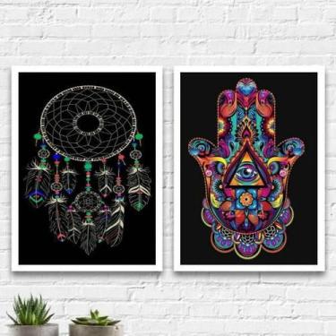 Imagem de Kit 2 Quadros Decorativos Cantinho Zen 45X34Cm - Branca - Quadros On-L