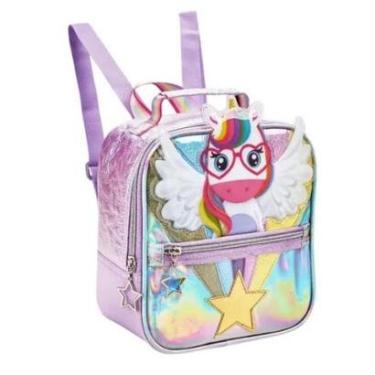 Imagem de Lancheira Térmica Infantil Escolar Menina Unicórnio Lilás Denlex-Feminino