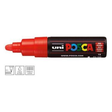 Imagem de KIT 2 Caneta POSCA PC-7M Vermelho Ponta Redonda 4.5 a 5.5mm - UNI