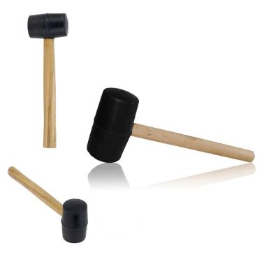 Imagem de Martelo Borracha Cabo Madeira Marreta Assentar Azulejo Piso Porcelanato Ceramica Parede Chao Manutençao Obra
