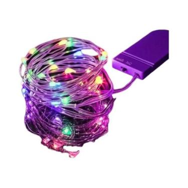 Imagem de Luzes De Fada LED À Prova d'Água Com Fio Prateado, Operadas a Bateria,