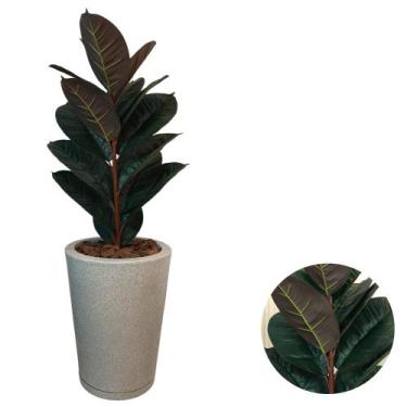 Imagem de Planta Artificial Ficus Lyrata Toque Real Com Vaso Polido - Cinza - In