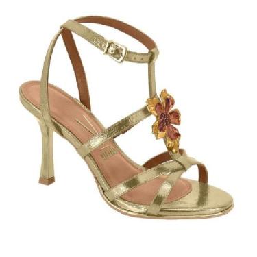 Imagem de Sandalia vizzano salto fino ref 6552.305.30591 feminino, 37, Dourado